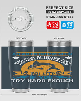As an entrepreneur you can always find a solution if you try hard enough Style 96#- shark  fish- Tumbler