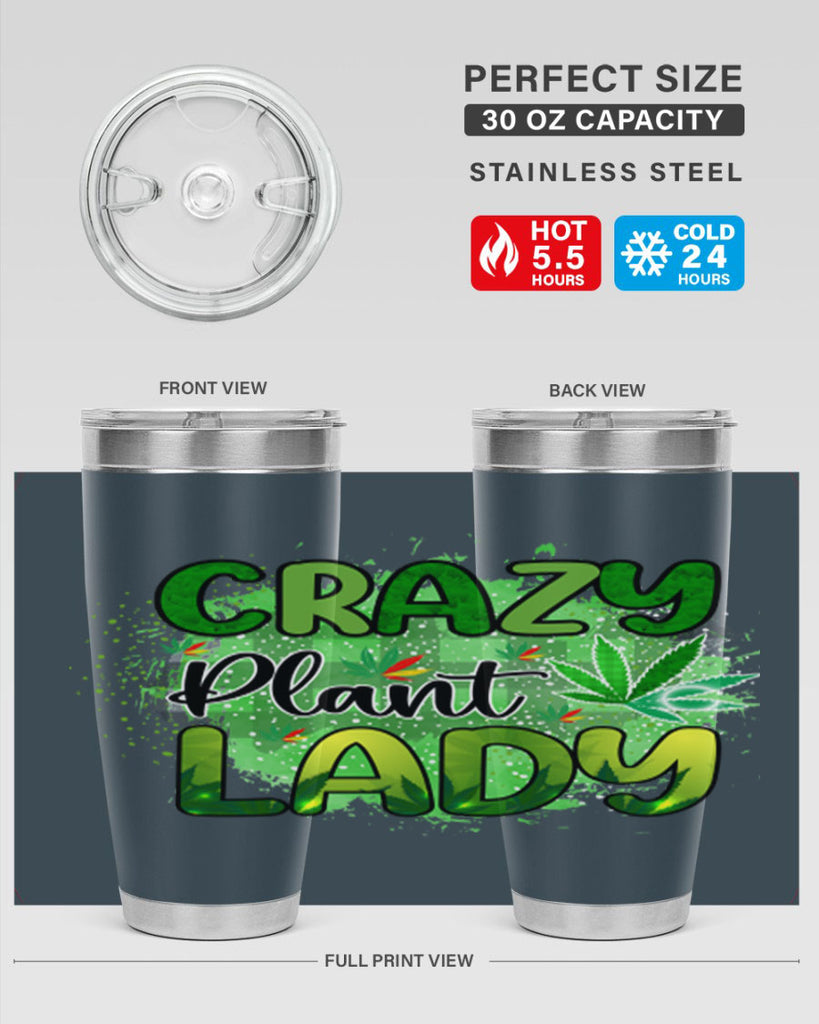 Crazy Plant Lady 64#- marijuana- Tumbler