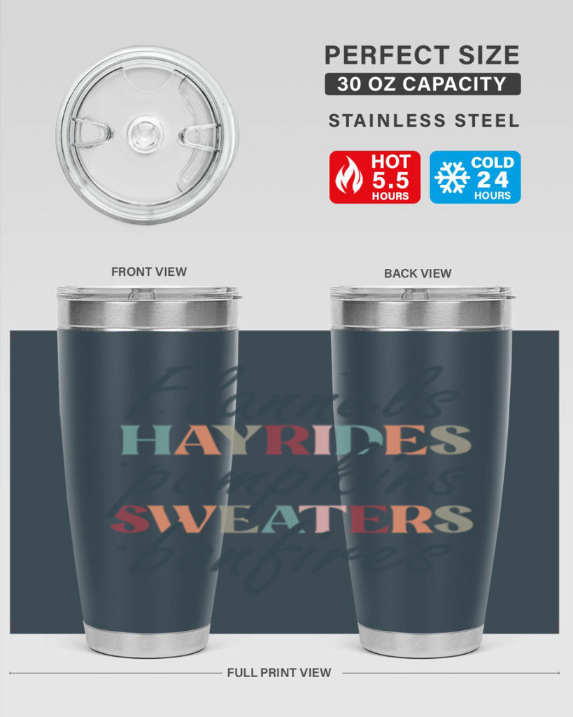 Flannels Hayrides Pumpkins Sweaters Bonfires 184#- fall- Tumbler