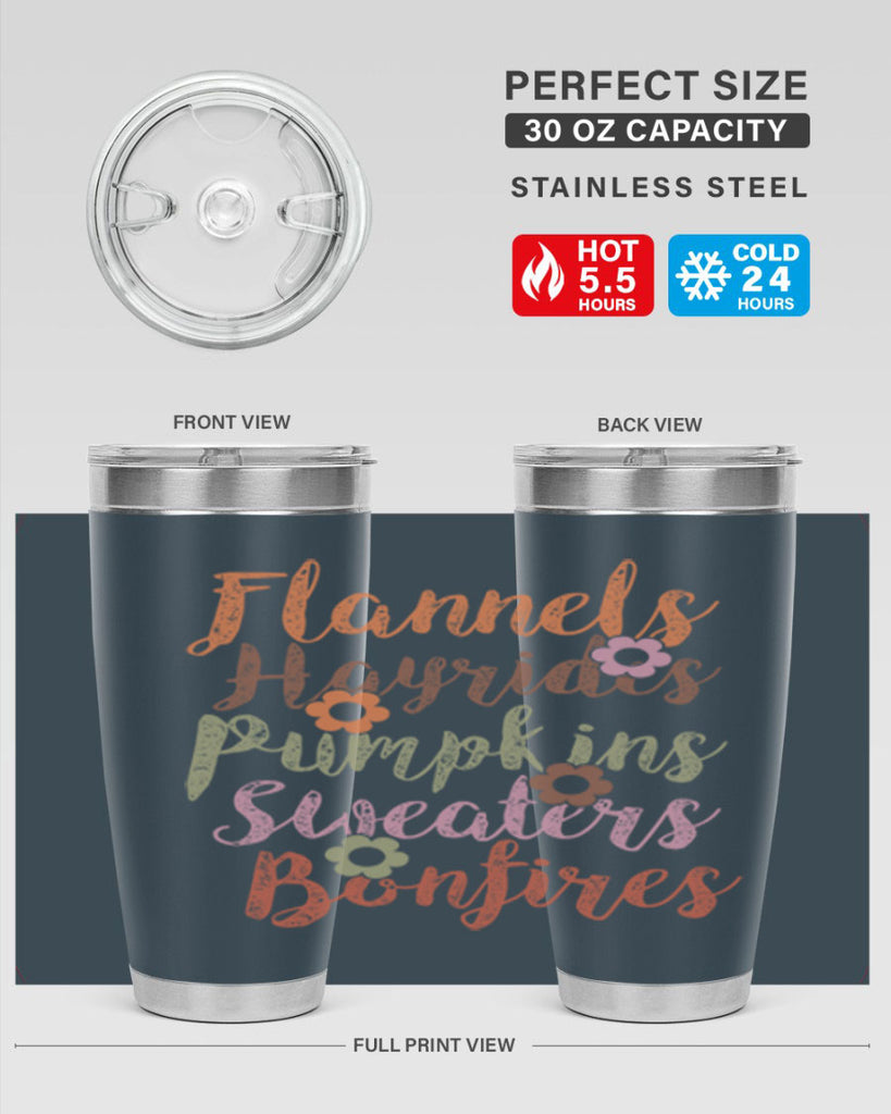 Flannels Hayrides Pumpkins Sweaters Bonfires 185#- fall- Tumbler