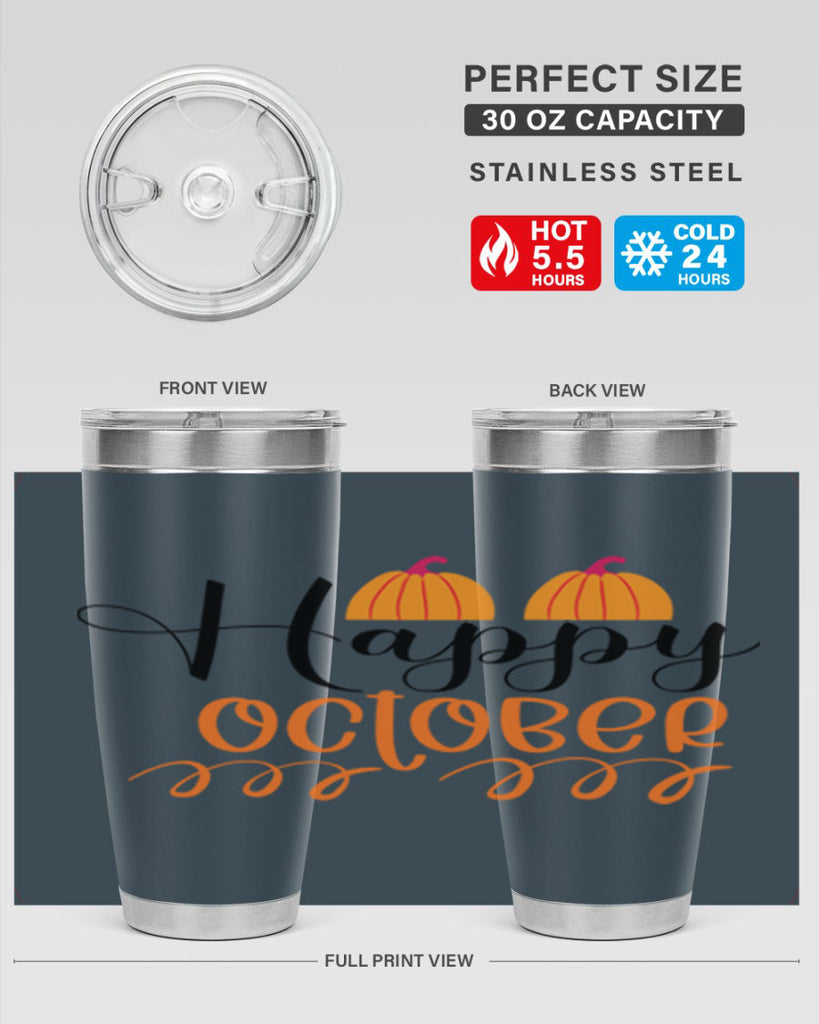 Happy October 238#- fall- Tumbler