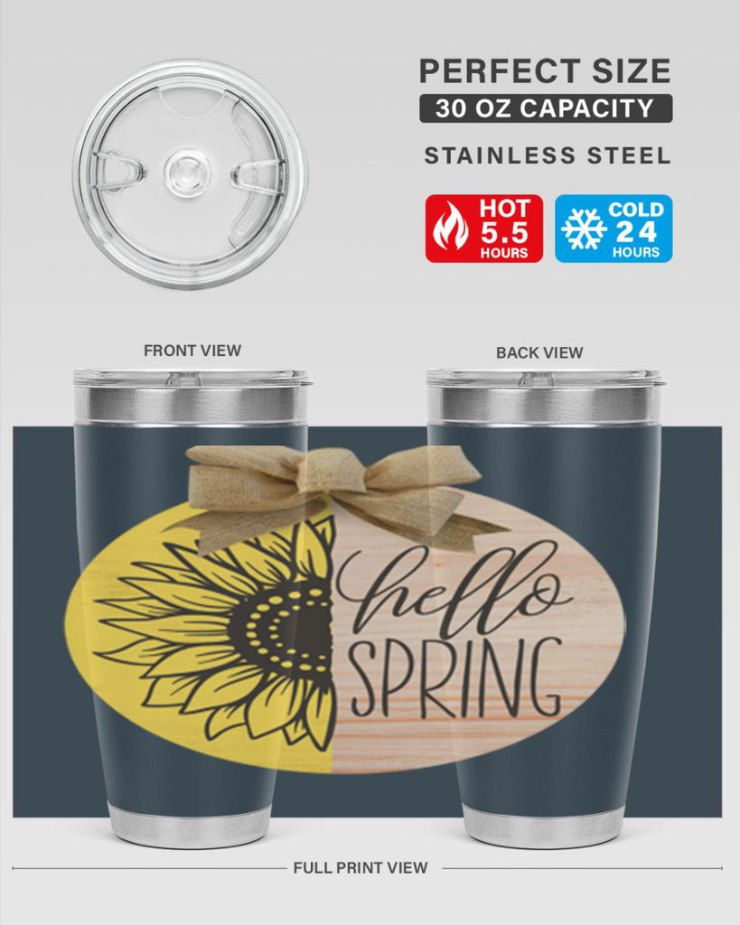 Hello spring half sunflower Mockup198#- spring- Tumbler