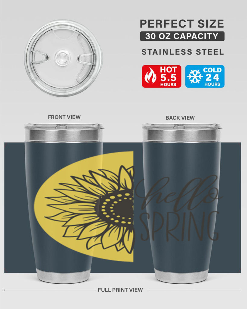 Hello spring half sunflower199#- spring- Tumbler