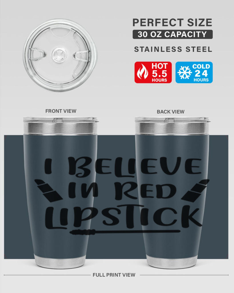 I Believe In Red Lipstick 104#- fashion- Cotton Tank