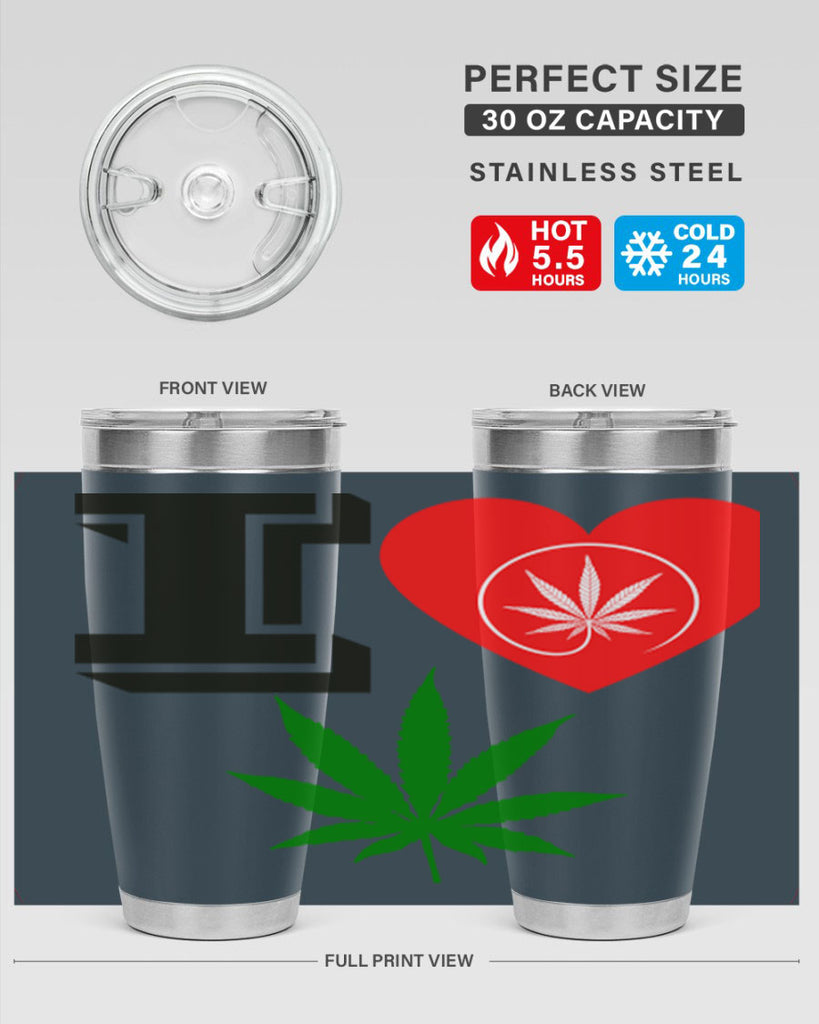 I love Cannabis heart 126#- marijuana- Tumbler