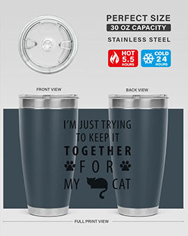 I’m Just Trying Style 61#- cat- Tumbler