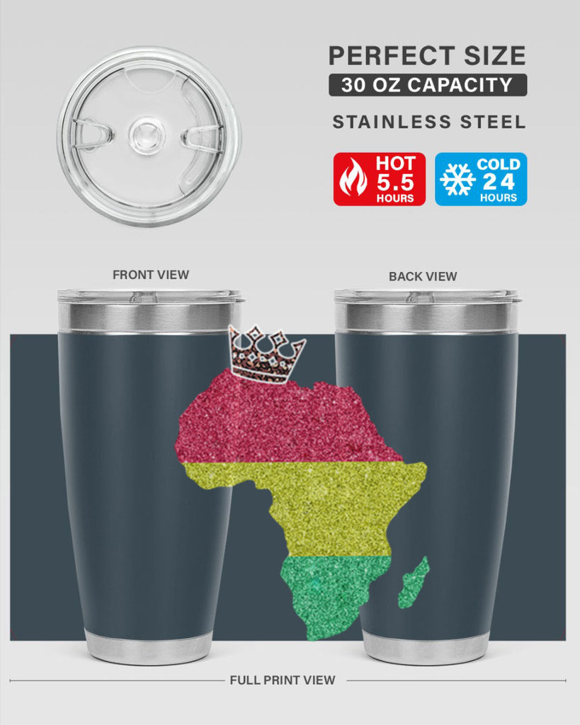 Juneteenth Crown Africa Flag 6#- Juneteenth- tumbler