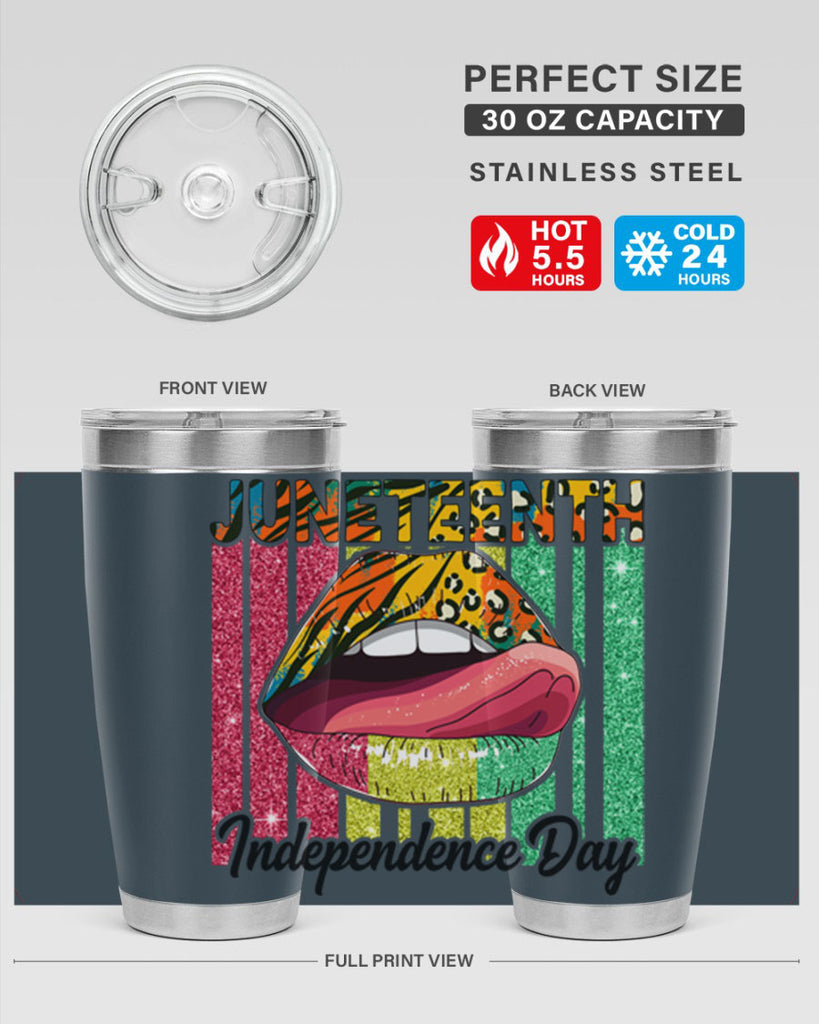 Juneteenth Independence Day Sexy Lip Png 11#- Juneteenth- tumbler