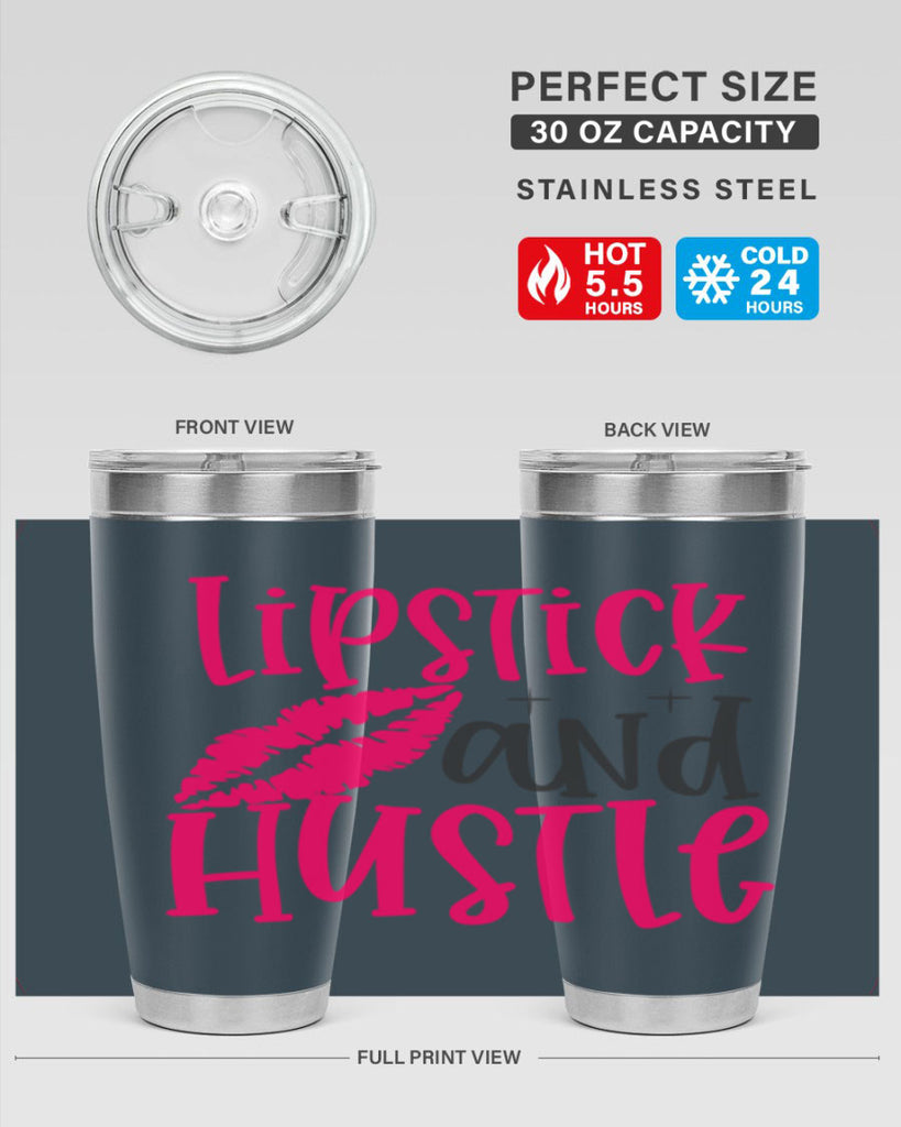 Lipstick and Hustle design Style 230#- make up- Tumbler