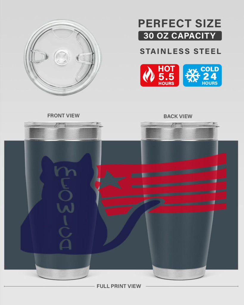 Meowica Style 166#- Fourt Of July- Tumbler
