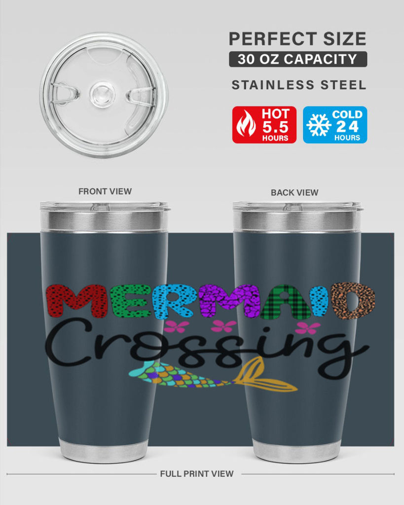 Mermaid Crossing 399#- mermaid- Tumbler