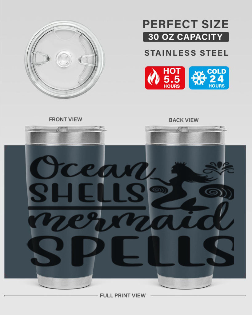Ocean shells mermaid spells 522#- mermaid- Tumbler