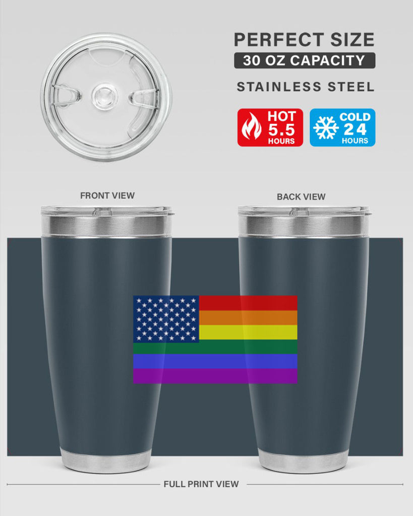 Rainbow american flag 11#- lgbt- Tumbler