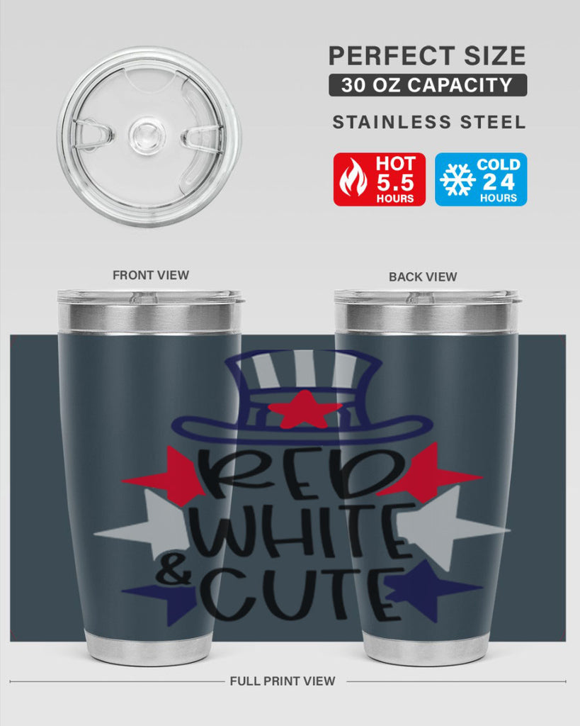 Red White Cute Style 169#- Fourt Of July- Tumbler