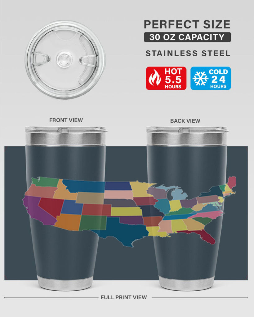 Separate Color Map Style 73#- Fourt Of July- Tumbler