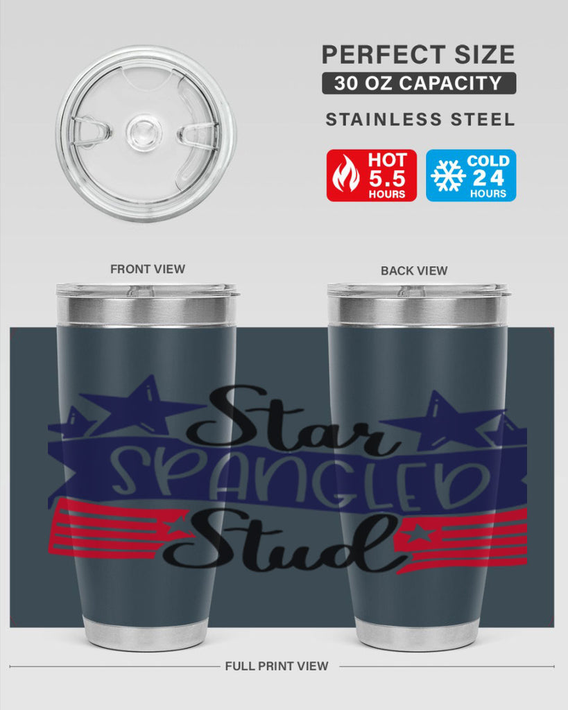 Star Spangled Stud Style 173#- Fourt Of July- Tumbler
