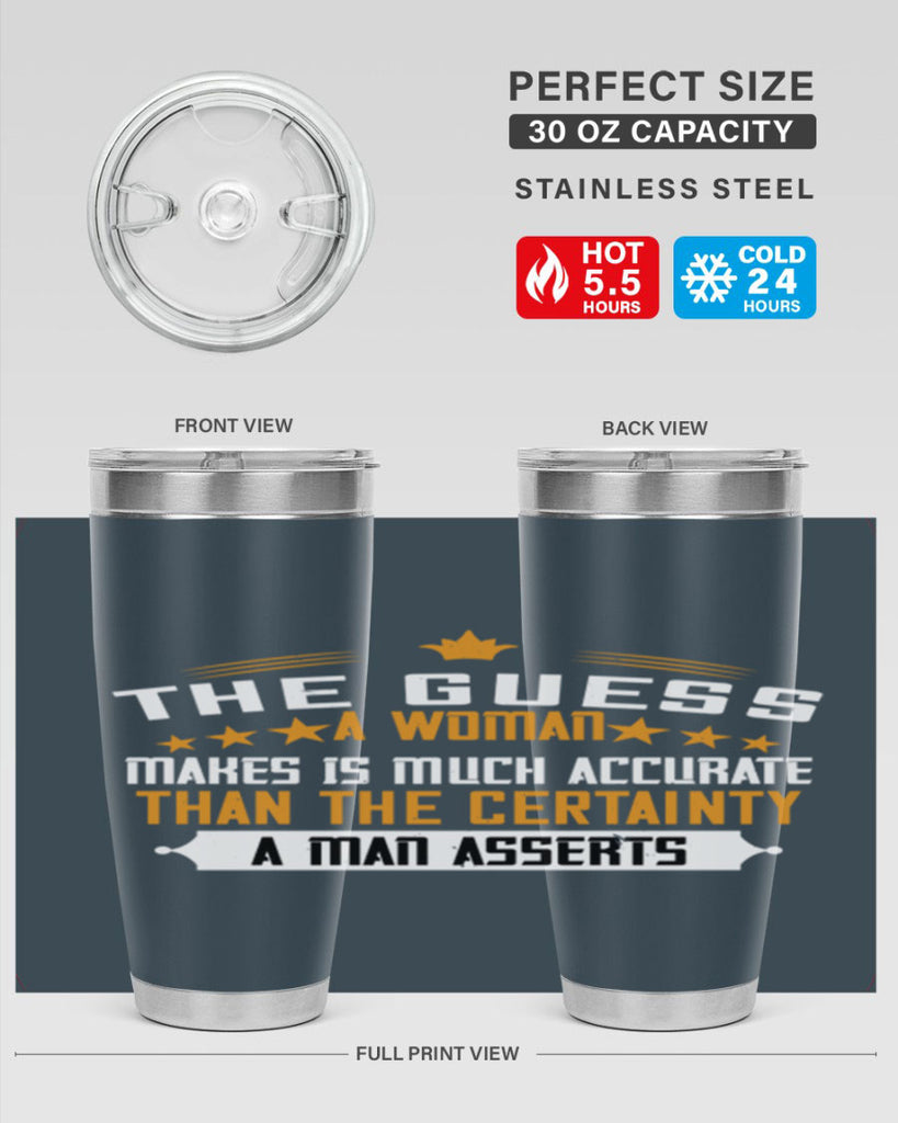 The guess a woman makes is much accurate than the certainty a man asserts Style 33#- womens day- Tumbler