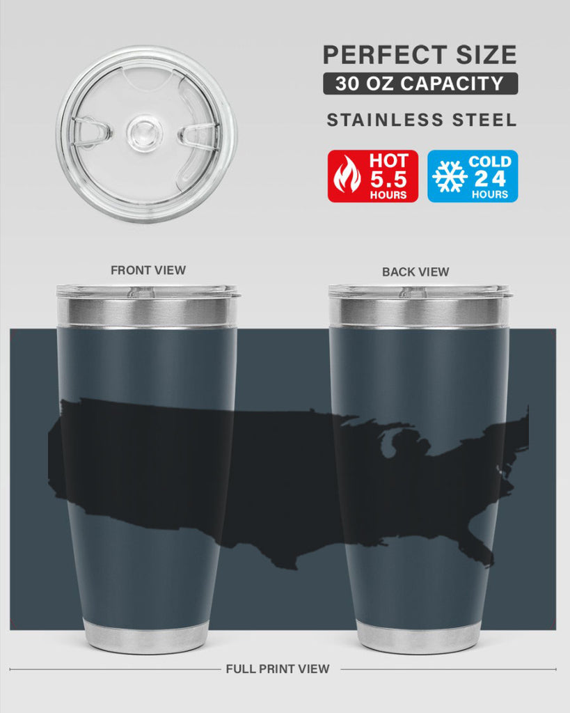 USA Solid Map Style 76#- Fourt Of July- Tumbler