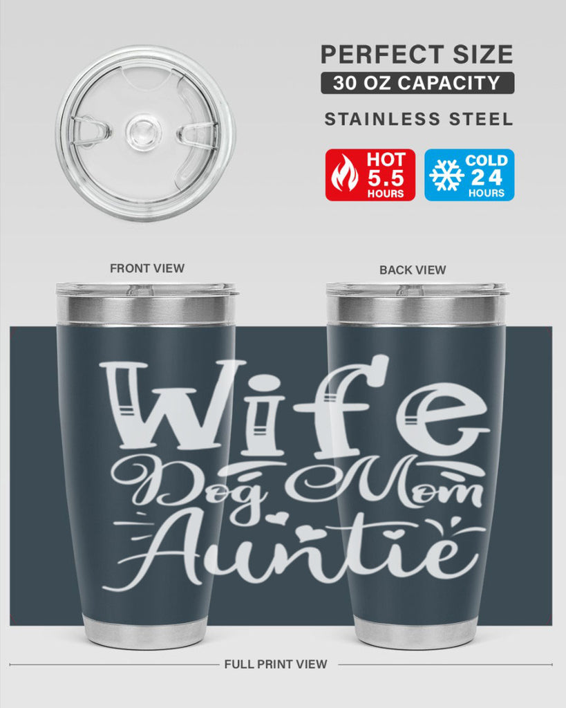 Wife Dog Mom Auntie Style 7#- aunt- Tumbler