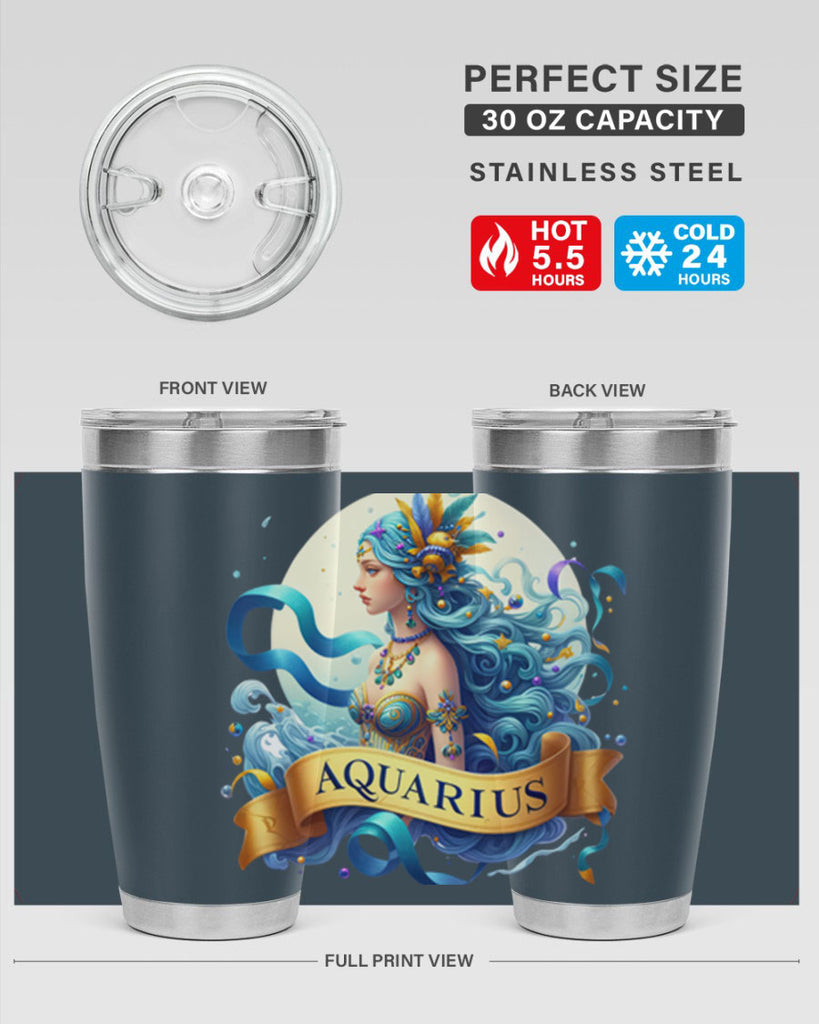 aquarius 84#- zodiac- Tumbler
