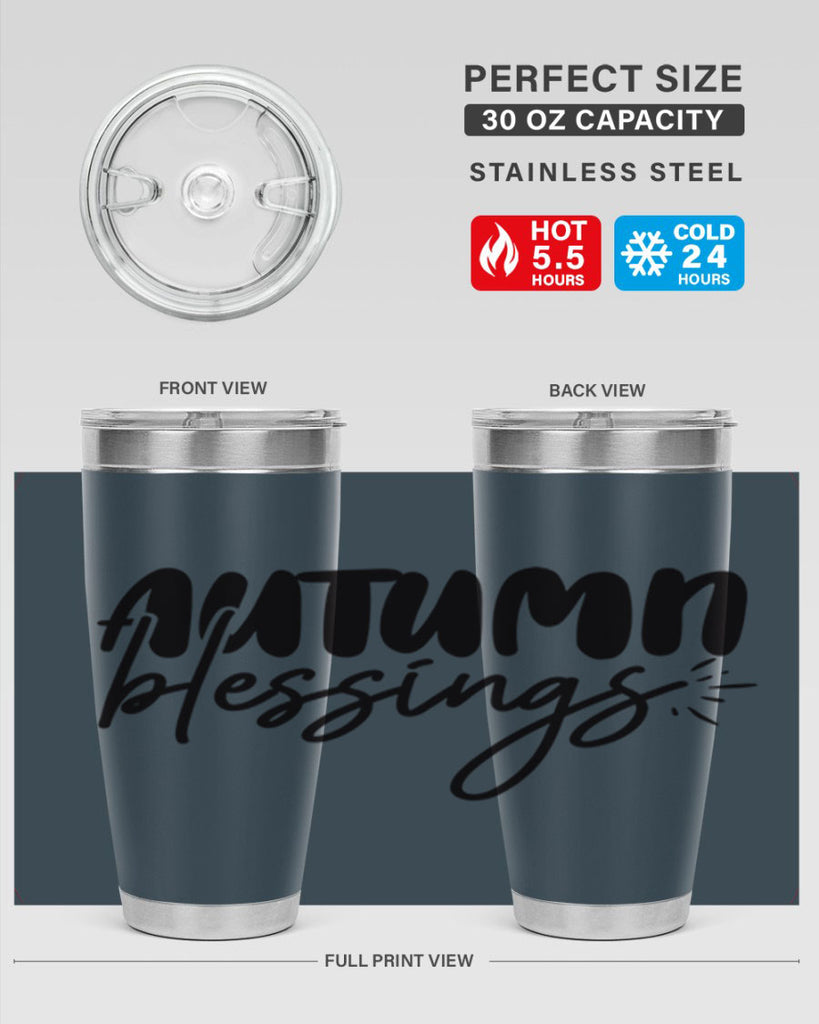 autumn blessings 65#- thanksgiving- Tumbler