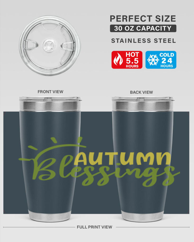 autumn blessings 66#- thanksgiving- Tumbler