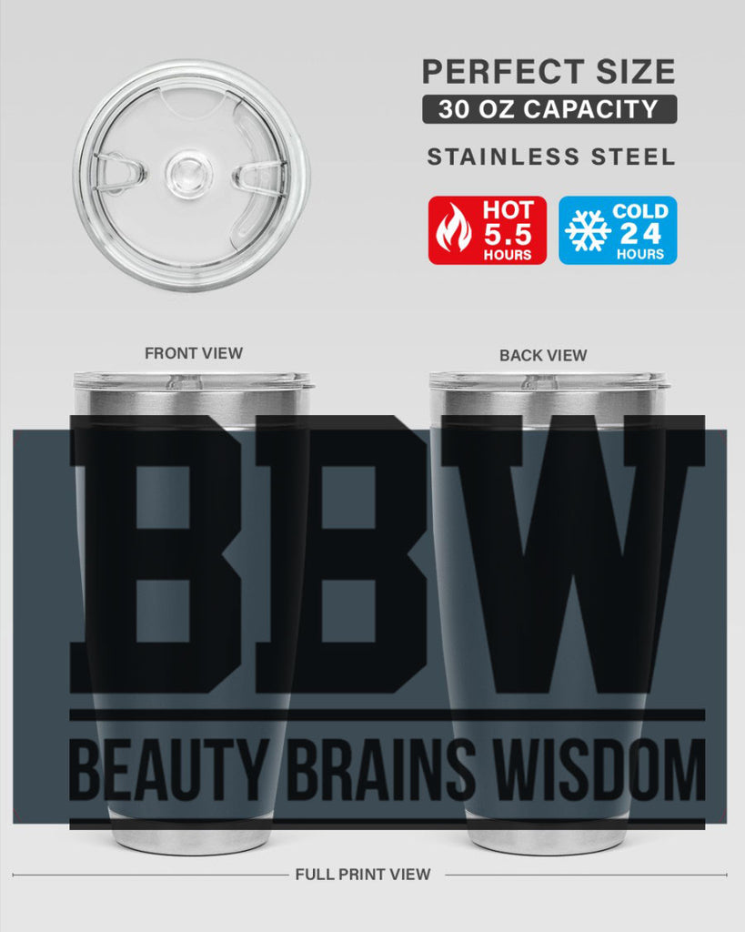 bbw beauty brains wisdom 263#- black words phrases- Cotton Tank