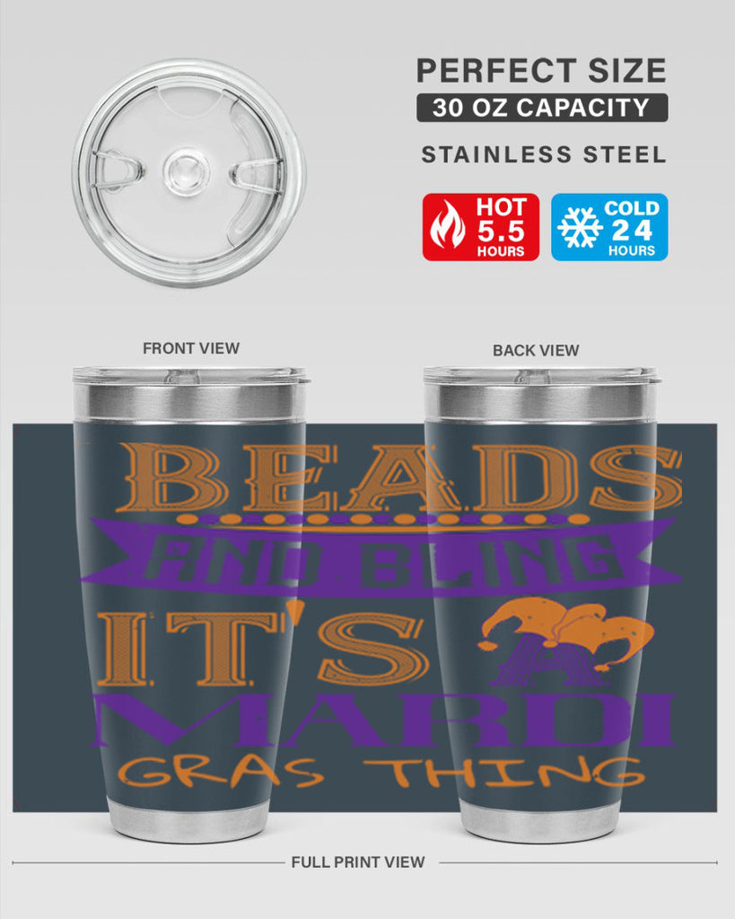 beads and bling its a mardi gras thing 51#- mardi gras- Tumbler