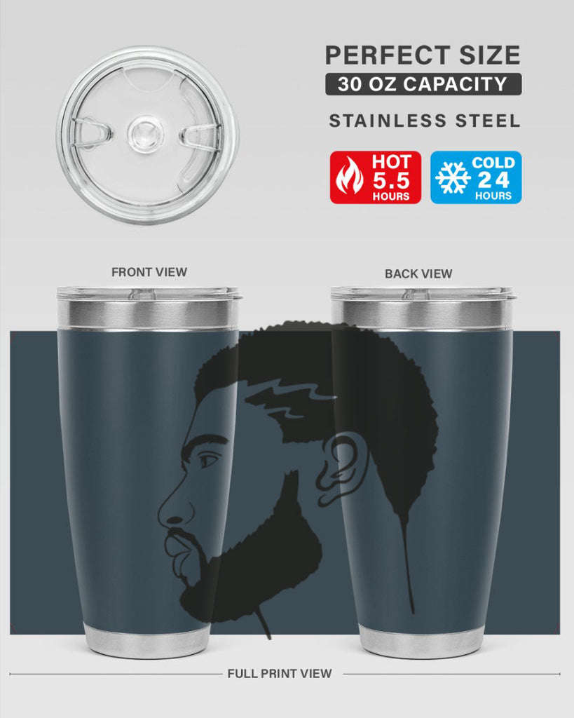 beardman 52#- black men - boys- tumbler