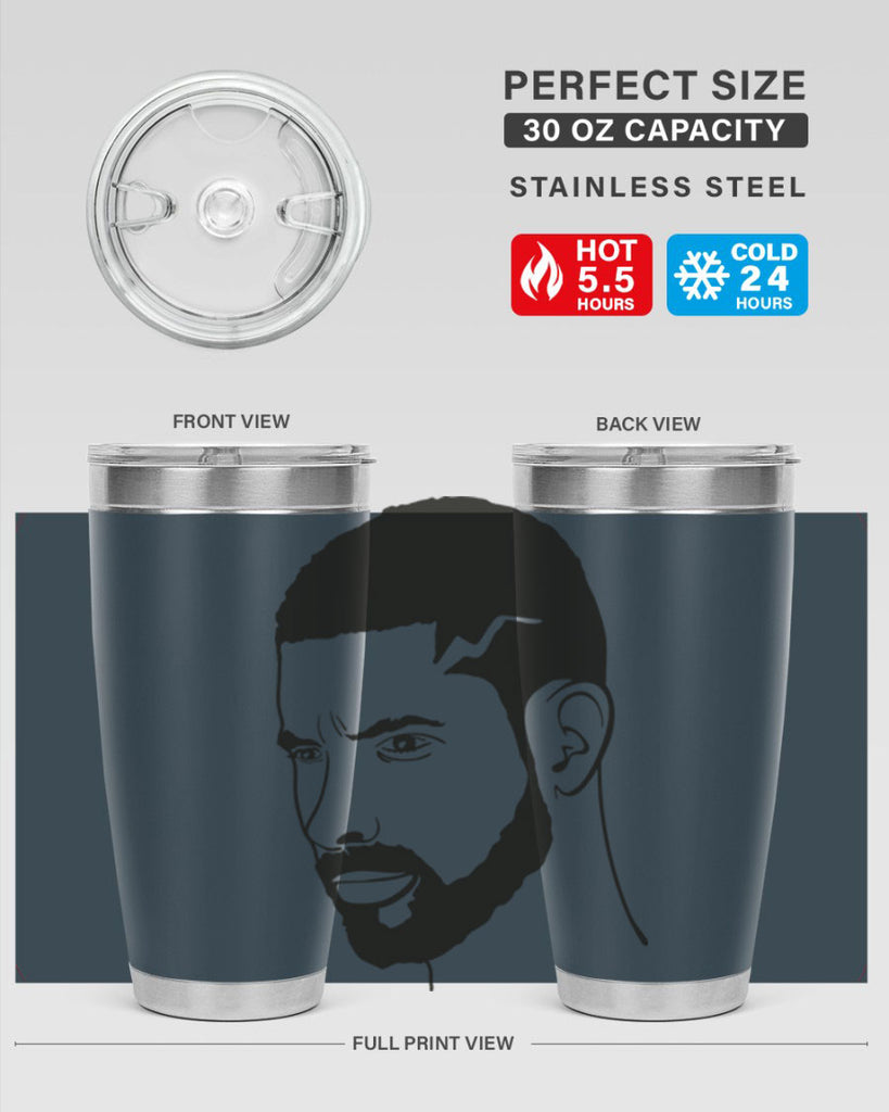 beardman 56#- black men - boys- tumbler