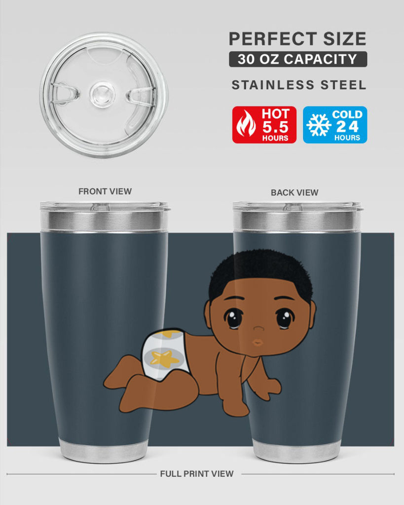 black baby boy 3#- black men - boys- tumbler