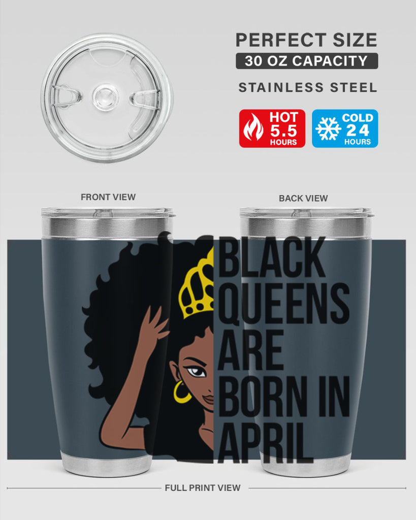 black queens are born in april 218#- black words phrases- Cotton Tank