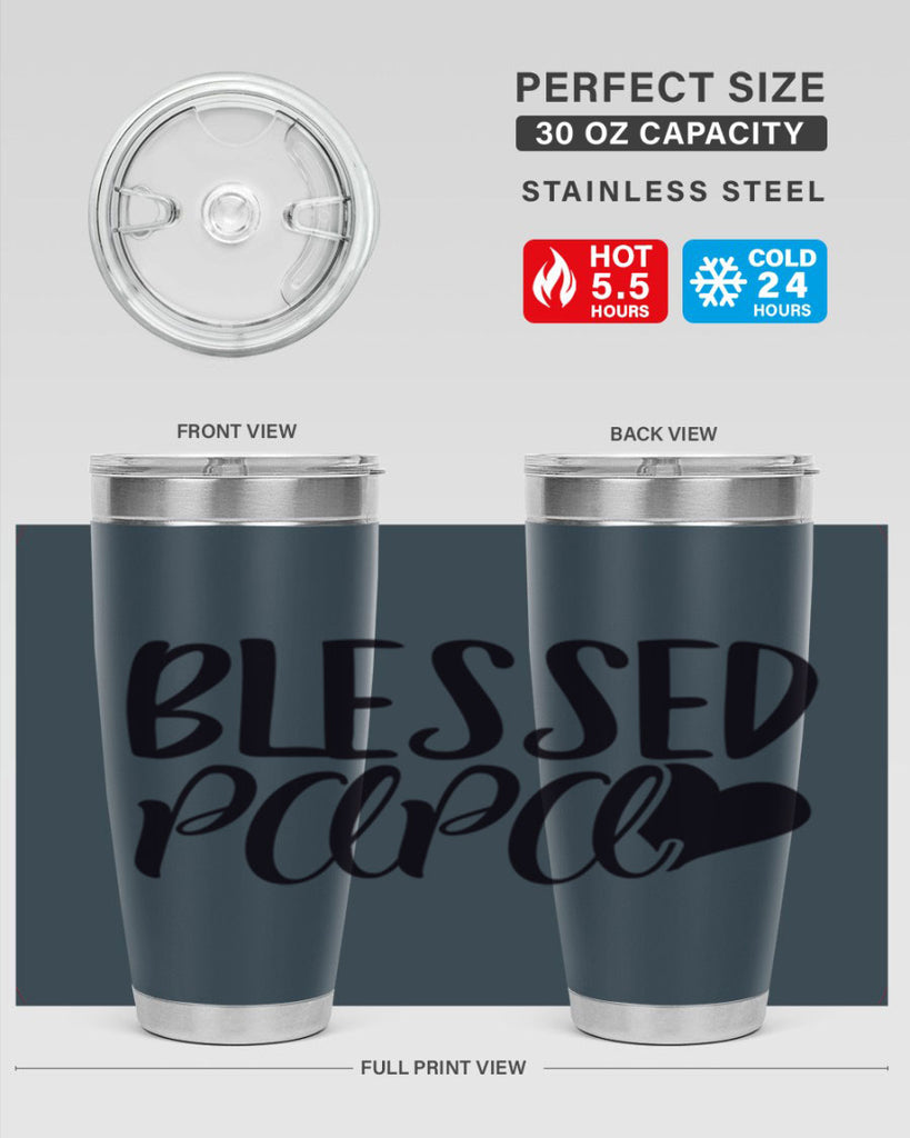 blessed papa 70#- grandpa - papa- Tumbler