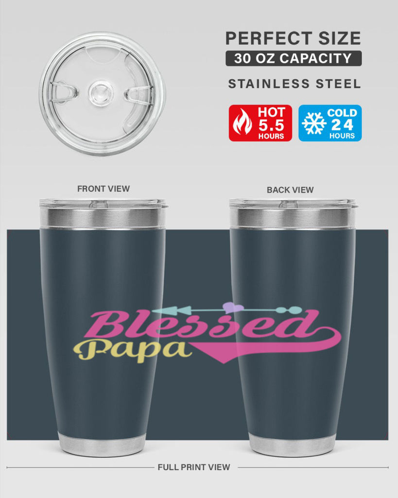 blessed papa 73#- grandpa - papa- Tumbler