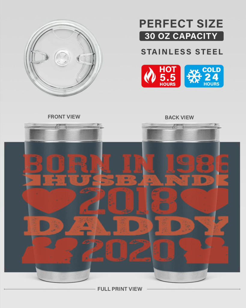 born in husband daddy 123#- fathers day- Tumbler