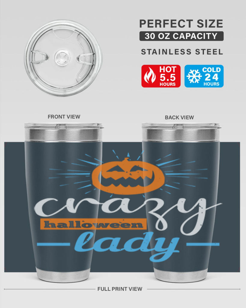 crazy halloween lady 118#- halloween- Tumbler
