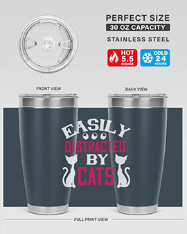 easily distracted by cats Style 46#- cat- Tumbler