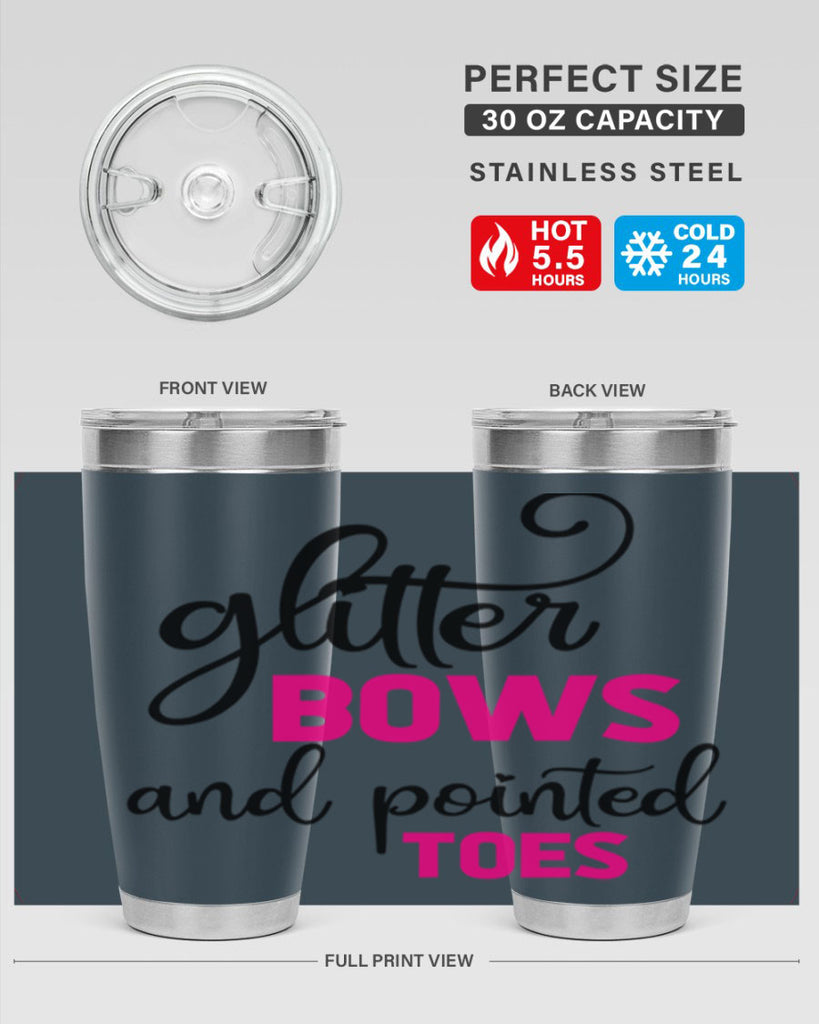 glitter bows and pointed toes 41#- ballet- Tumbler