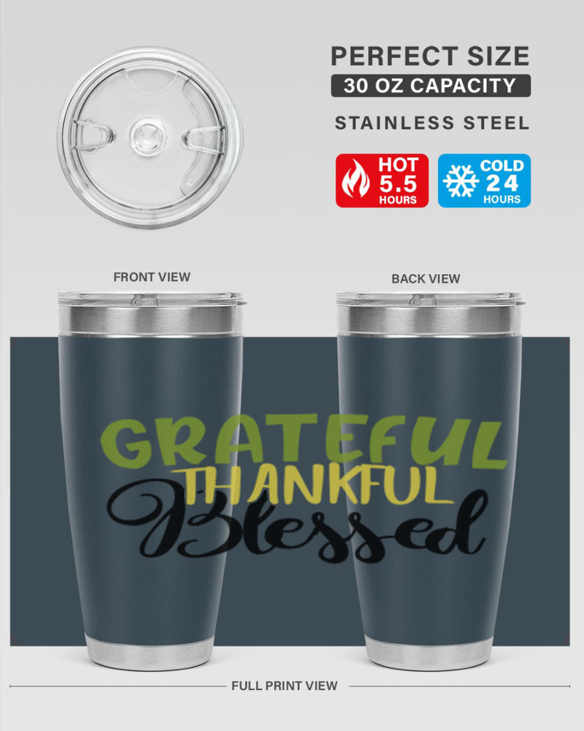 grateful thankful blessed 57#- thanksgiving- Tumbler