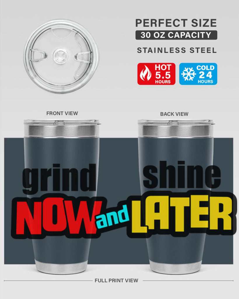 grind now and shine later 142#- black words phrases- Cotton Tank