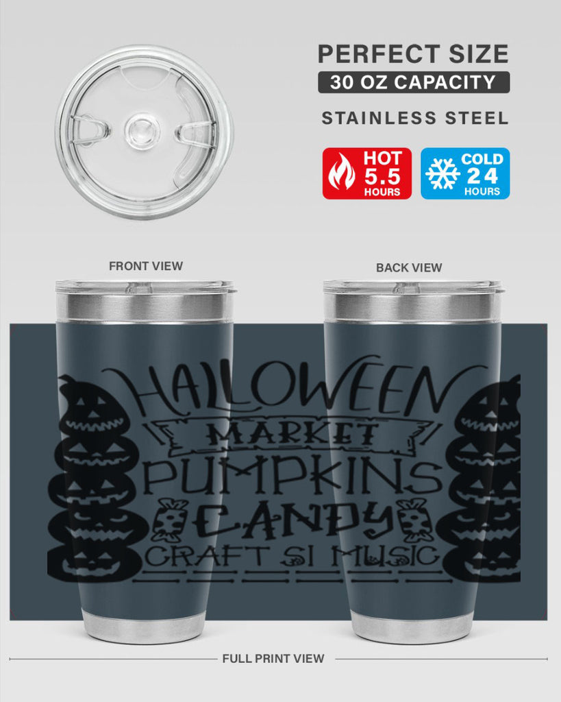 halloween market pumpkins candy 73#- halloween- Tumbler