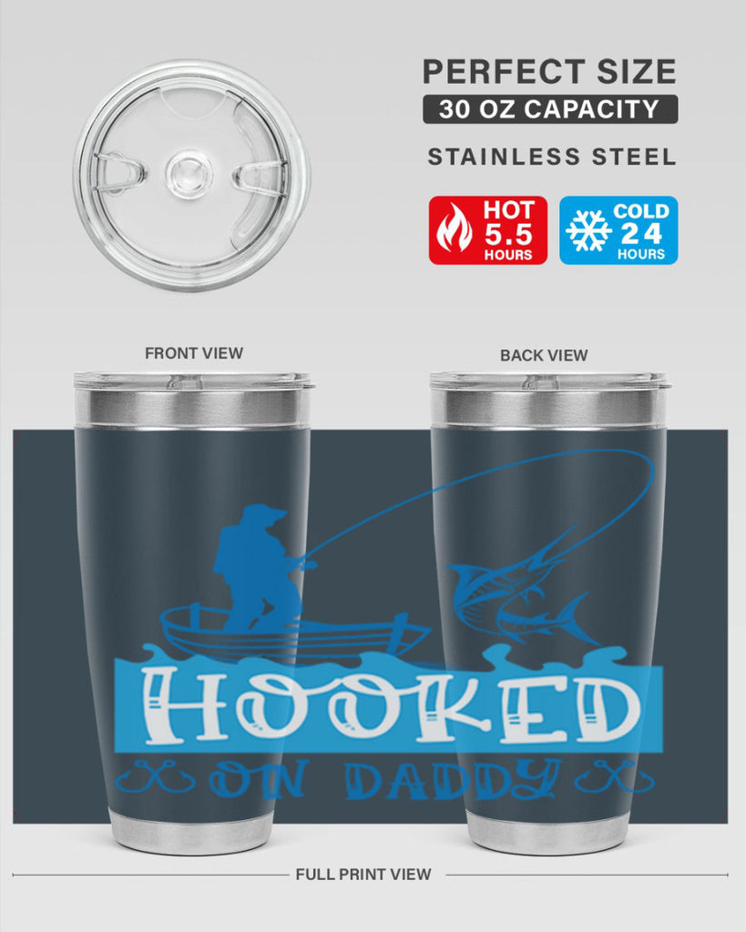 hooked on daddy 218#- fishing- Tumbler