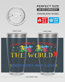 i live think experience the world differently different not less Style 20#- autism- Tumbler