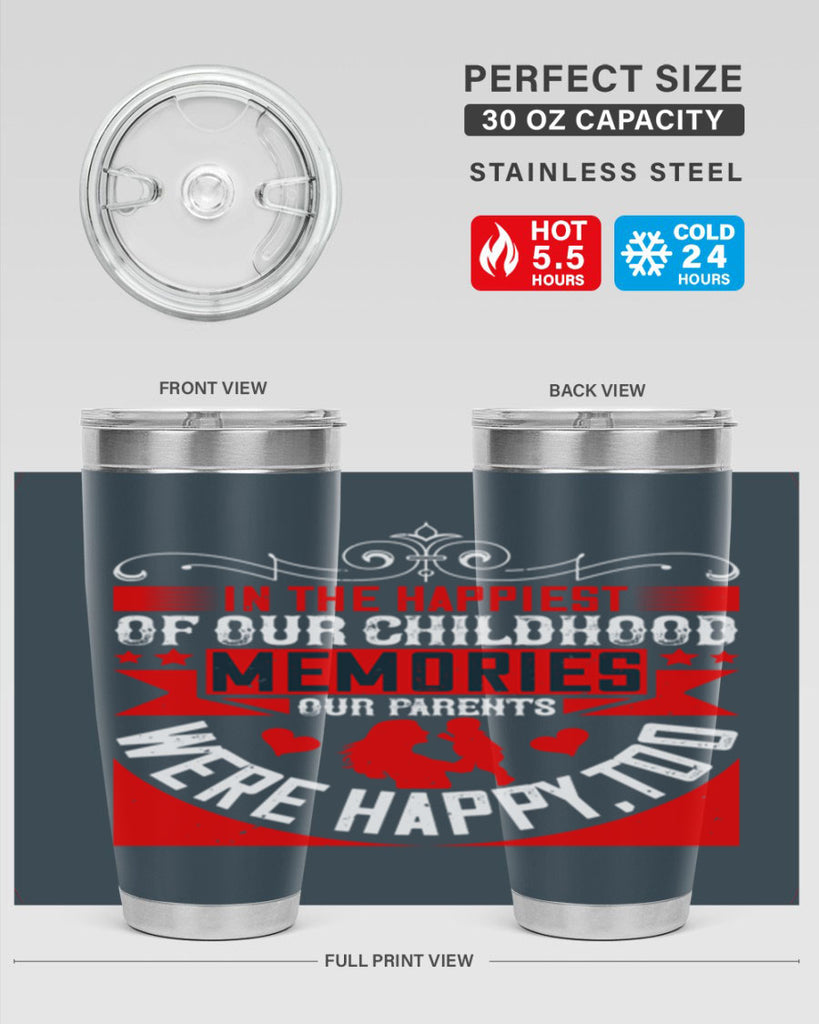 in the happiest of our childhood memories our parents were happy too 45#- Parents Day- Tumbler