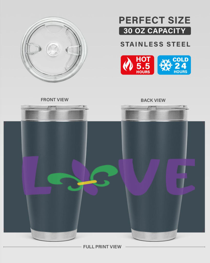love 80#- mardi gras- Tumbler