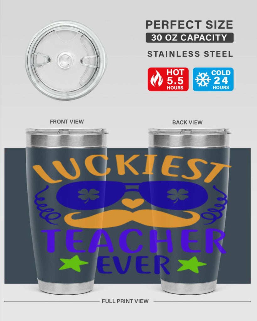 luckiest teacher ever 14#- mardi gras- Tumbler