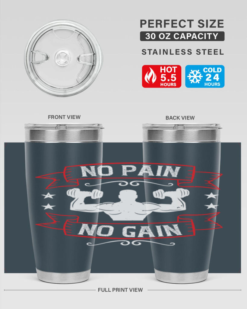 no pain no gain 82#- gym- Tumbler