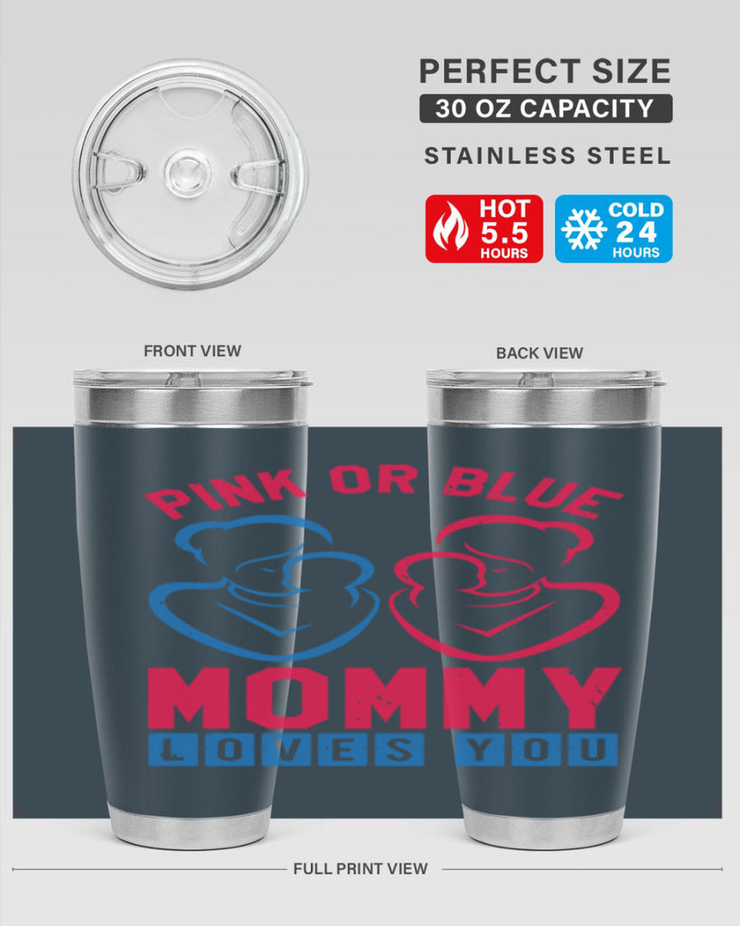 pink or blue Mommy Loves you Style 21#- baby shower- tumbler
