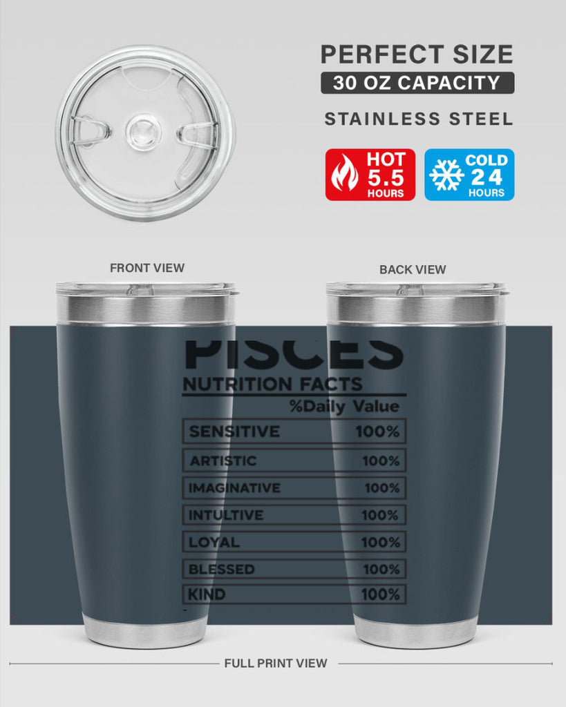 pisces Nutrition Facts 367#- zodiac- Tumbler