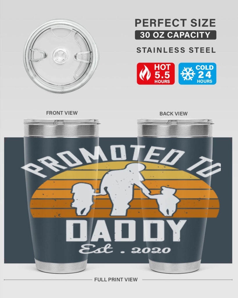 promoted to daddy est 187#- fathers day- Tumbler